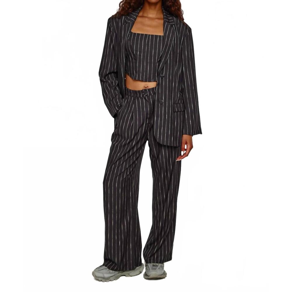 NEW ANOTHER GIRL pinstripe oversized blazer in navy pinstripe